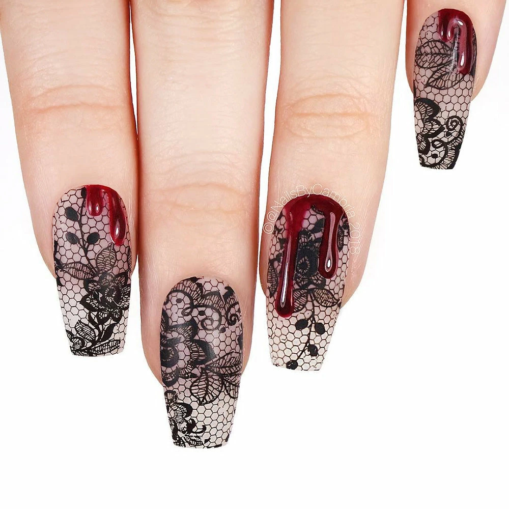 MORE BEAUTY Nail Art Foil Paper Bundle / Black Lace / 10 Designs / 100 Pieces Best Sellers 5 MORE BEAUTY Nail Art Foil Paper Bundle / Black Lace / 10 Designs / 100 Pieces Best Sellers