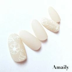 Nail Partner Wedding Season Amaily Japanese Nail Art Sticker / Poppy Flower / White