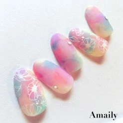 Nail Partner Wedding Season Amaily Japanese Nail Art Sticker / Poppy Flower / White