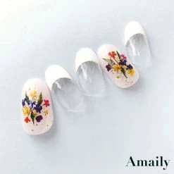 Nail Partner Amaily Japanese Nail Art Sticker / Pressed Flowers / Bright