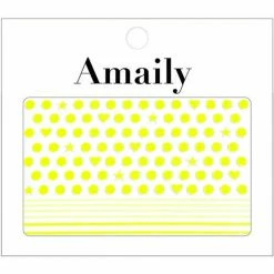 Nail Partner Amaily Japanese Nail Art Sticker / Dot Pattern / Neon Yellow Summer Nails
