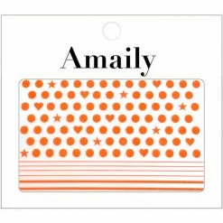 Nail Partner Summer Nails Amaily Japanese Nail Art Sticker / Dot Pattern / Neon Orange