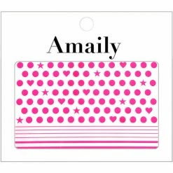 Nail Partner Amaily Japanese Nail Art Sticker / Dot Pattern / Neon Pink Summer Nails