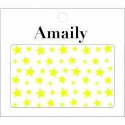Nail Partner Summer Nails Amaily Japanese Nail Art Sticker / Stars / Neon Yellow