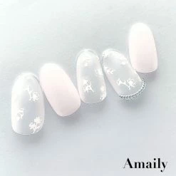 Nail Partner Amaily Japanese Nail Art Sticker / Petite Flower / White