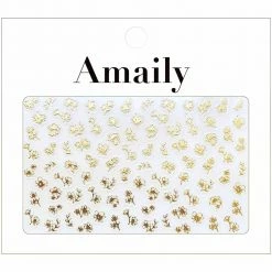 Nail Partner Amaily Japanese Nail Art Sticker / Petite Flower / Gold