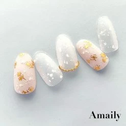Nail Partner Amaily Japanese Nail Art Sticker / Petite Flower / Gold