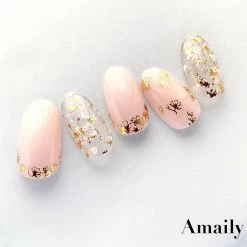 Nail Partner Amaily Japanese Nail Art Sticker / Petite Flower / Gold