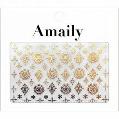 Nail Partner Amaily Japanese Nail Art Sticker / Damask Pattern / Gold