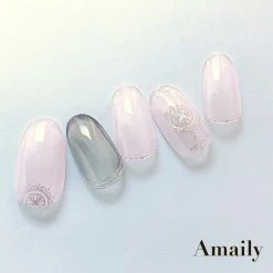 Nail Partner Amaily Japanese Nail Art Sticker / Damask Pattern / Holographic
