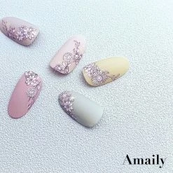 Nail Partner Amaily Japanese Nail Art Sticker / Embroidery Flowers / White Wedding Season