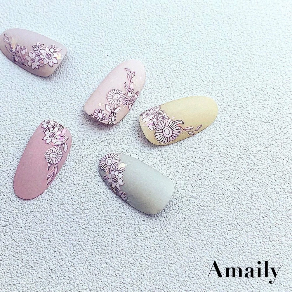 Nail Partner Amaily Japanese Nail Art Sticker / Embroidery Flowers / White Wedding Season 2 Nail Partner Amaily Japanese Nail Art Sticker / Embroidery Flowers / White Wedding Season
