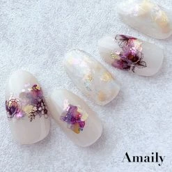 Nail Partner Amaily Japanese Nail Art Sticker / Classical Flowers / Black Outline