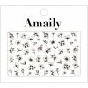 Nail Partner Amaily Japanese Nail Art Sticker / Classical Flowers / Black And White