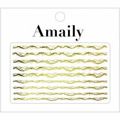 Nail Partner Amaily Japanese Nail Art Sticker / Doodle Lines / Gold