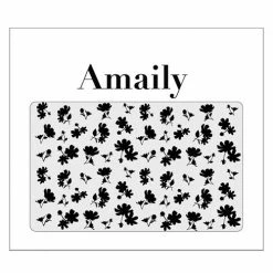 Nail Partner Amaily Japanese Nail Art Sticker / Flower Sillouette / Black