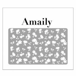 Nail Partner Amaily Japanese Nail Art Sticker / Flower Sillouette / White