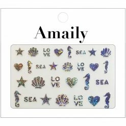 Nail Partner Amaily Japanese Nail Art Sticker / Sea Aurora / Holographic Summer Nails