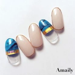 Nail Partner Amaily Japanese Nail Art Sticker / Lines / Gold Holographic