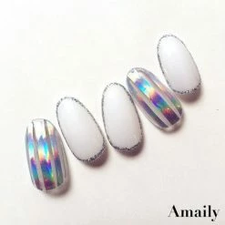 Nail Partner Best Sellers Amaily Japanese Nail Art Sticker / Lines / Silver Holographic