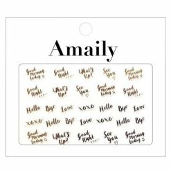 Nail Partner Amaily Japanese Nail Art Sticker / Greetings / Gold