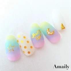 Nail Partner Amaily Japanese Nail Art Sticker / Greetings / Gold