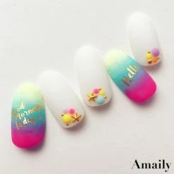 Nail Partner Amaily Japanese Nail Art Sticker / Greetings / Gold