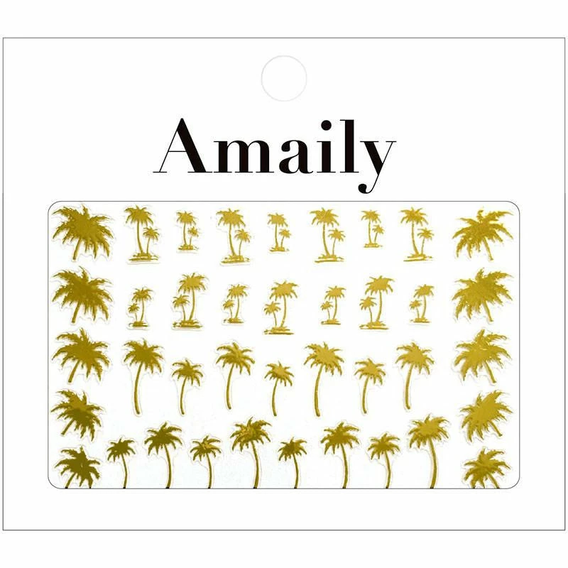 Nail Partner Summer Nails Amaily Japanese Nail Art Sticker / Palm Trees / Gold 1 Nail Partner Summer Nails Amaily Japanese Nail Art Sticker / Palm Trees / Gold