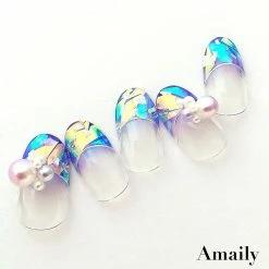 Nail Partner Amaily Japanese Nail Art Sticker / Fine Lines / Silver