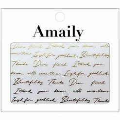 Nail Partner Amaily Japanese Nail Art Sticker / Cursive Letters / Gold