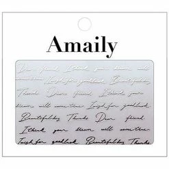 Nail Partner Amaily Japanese Nail Art Sticker / Cursive Letters / Silver