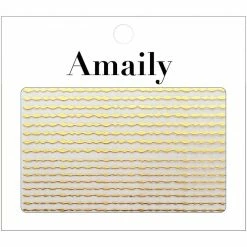 Nail Partner Amaily Japanese Nail Art Sticker / Wavy Lines / Gold