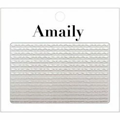 Nail Partner Amaily Japanese Nail Art Sticker / Wavy Lines / Silver