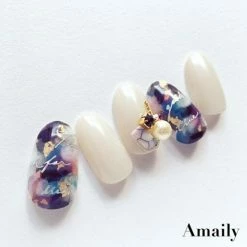 Nail Partner Amaily Japanese Nail Art Sticker / Cursive Letters / Holographic