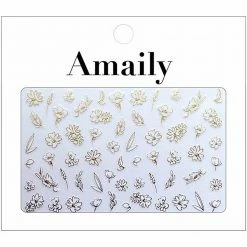 Nail Partner Amaily Japanese Nail Art Sticker / Flower Sketch / Gold Wedding Season