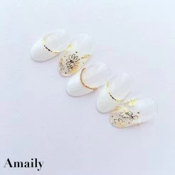 Nail Partner Amaily Japanese Nail Art Sticker / Flower Sketch / Gold Wedding Season