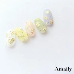 Nail Partner Amaily Japanese Nail Art Sticker / Flower Sketch / Gold Wedding Season