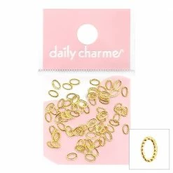 1688 - ShuYing Braided Oval Frame / Gold Nail Art