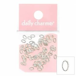 1688 - ShuYing Braided Oval Frame / Silver Nail Art