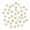 1688 Rhinestone Diamond Gold Cups / Clear / 2MM 3MM