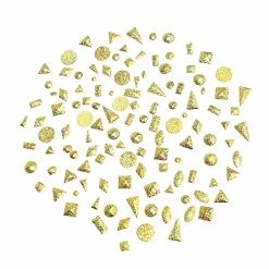 1688 Nail Art Textured Metallic Matte Studs Mix / Gold