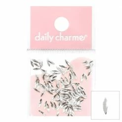 1688 - ShuYing Nail Art Long Marquise Stud / Silver