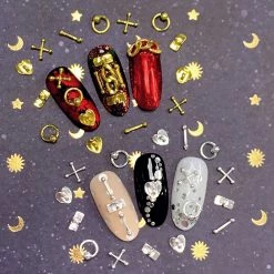 1688 - ShuYing Bondage Gears Mix / Silver Nail Art