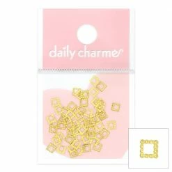 1688 - ShuYing Nail Art Beaded Square Frame / Gold