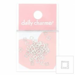 1688 - ShuYing Nail Art Beaded Square Frame / Silver