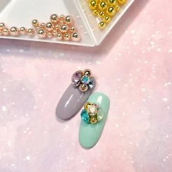 1688 - MeiCaiLin Nail Art Metallic Round Beads / Rose Gold