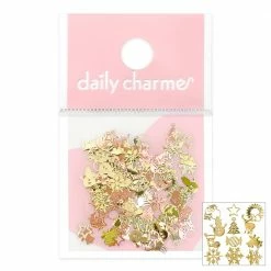 1688 Holiday Fun Shape Stud / Gold Nail Art