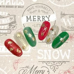 1688 Holiday Fun Shape Stud / Gold Nail Art