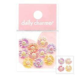 1688 Iridescent Daisy Resin Cabochons Mix Nail Art