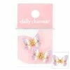 1688 Fluttering Butterfly Resin Charm / Iridescent Pink
